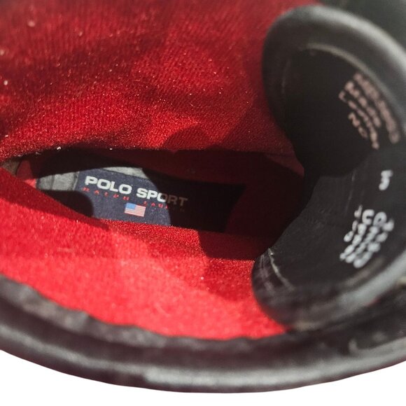 Polo Sport Ralph Lauren Mens Black Zipper Boots Size 11.1/2 M Leather & Rubber - Picture 6 of 9